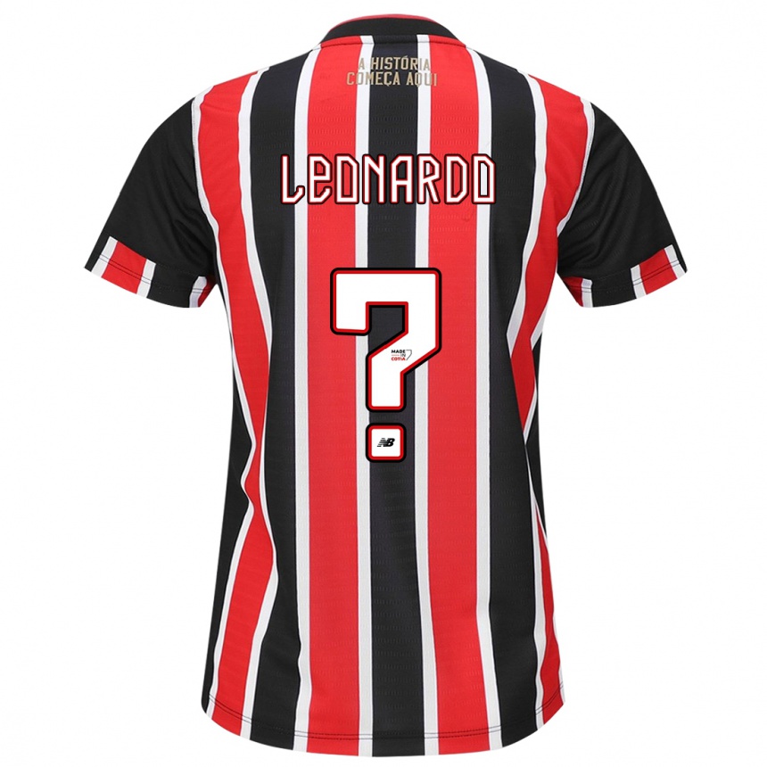 Niño Fútbol Camiseta Hugo Leonardo #0 Negro Rojo Blanco 2ª Equipación 2024/25 Perú