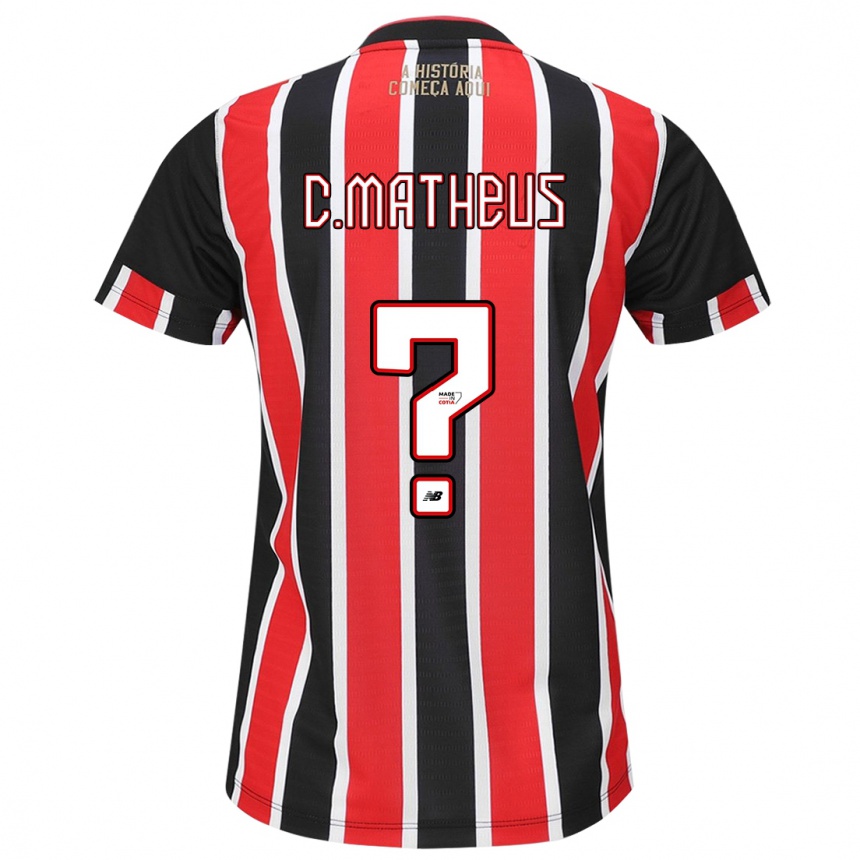 Niño Fútbol Camiseta Caio Matheus #0 Negro Rojo Blanco 2ª Equipación 2024/25 Perú