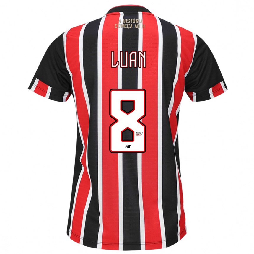 Niño Fútbol Camiseta Luan #8 Negro Rojo Blanco 2ª Equipación 2024/25 Perú