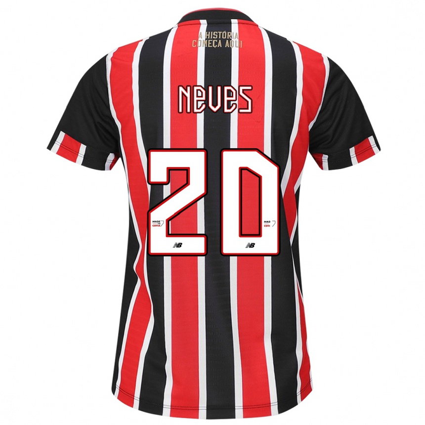 Niño Fútbol Camiseta Gabriel Neves #20 Negro Rojo Blanco 2ª Equipación 2024/25 Perú