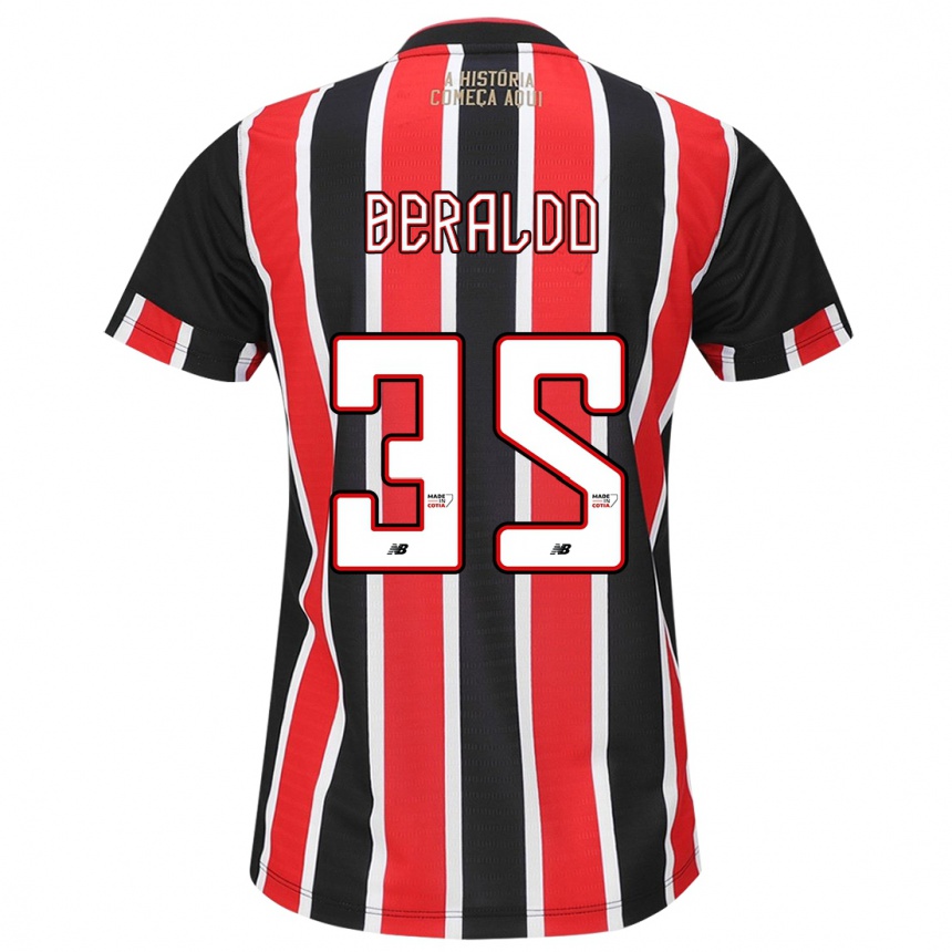 Niño Fútbol Camiseta Lucas Beraldo #35 Negro Rojo Blanco 2ª Equipación 2024/25 Perú