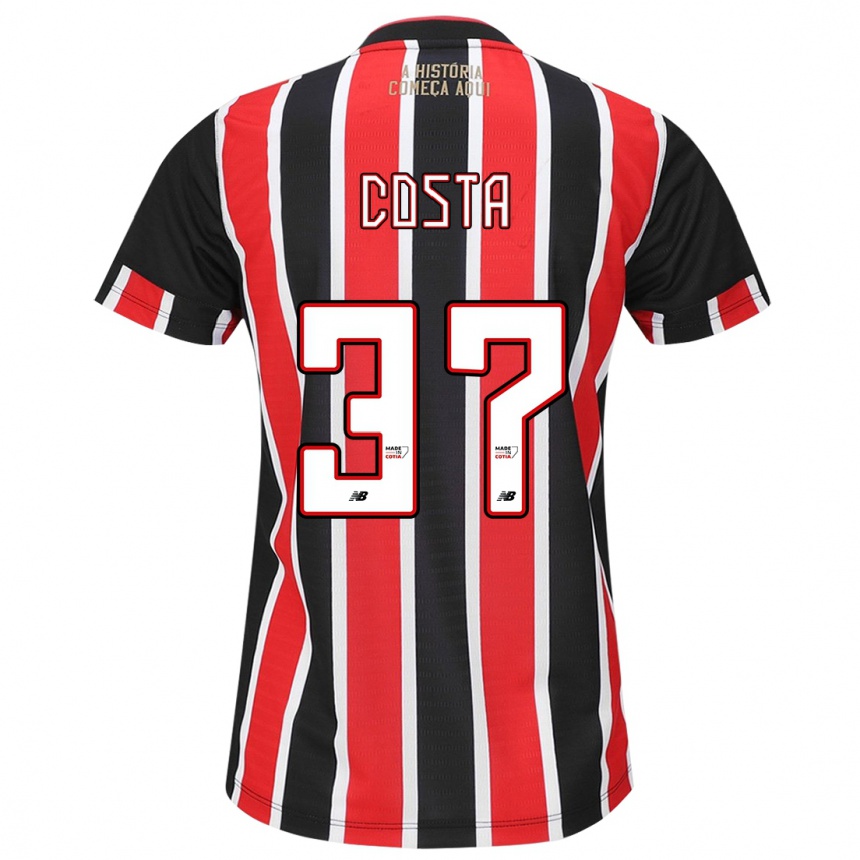 Niño Fútbol Camiseta Talles Costa #37 Negro Rojo Blanco 2ª Equipación 2024/25 Perú