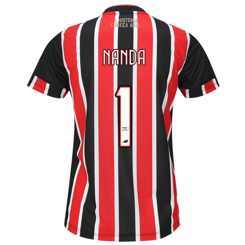 Niño Fútbol Camiseta Nanda #1 Negro Rojo Blanco 2ª Equipación 2024/25 Perú