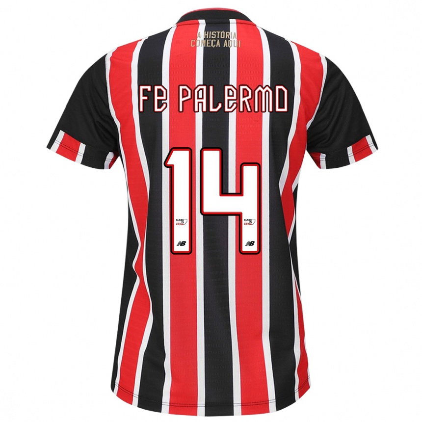 Niño Fútbol Camiseta Fe Palermo #14 Negro Rojo Blanco 2ª Equipación 2024/25 Perú