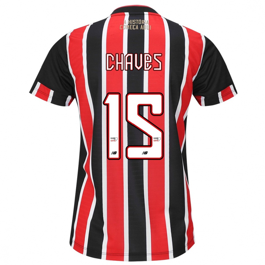 Niño Fútbol Camiseta Carol Chaves #15 Negro Rojo Blanco 2ª Equipación 2024/25 Perú