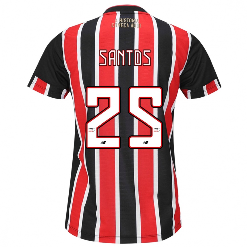 Niño Fútbol Camiseta Mariana Santos #25 Negro Rojo Blanco 2ª Equipación 2024/25 Perú