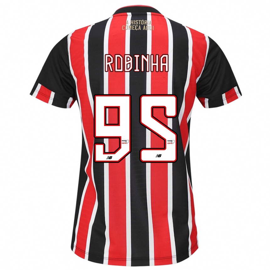 Niño Fútbol Camiseta Robinha #95 Negro Rojo Blanco 2ª Equipación 2024/25 Perú