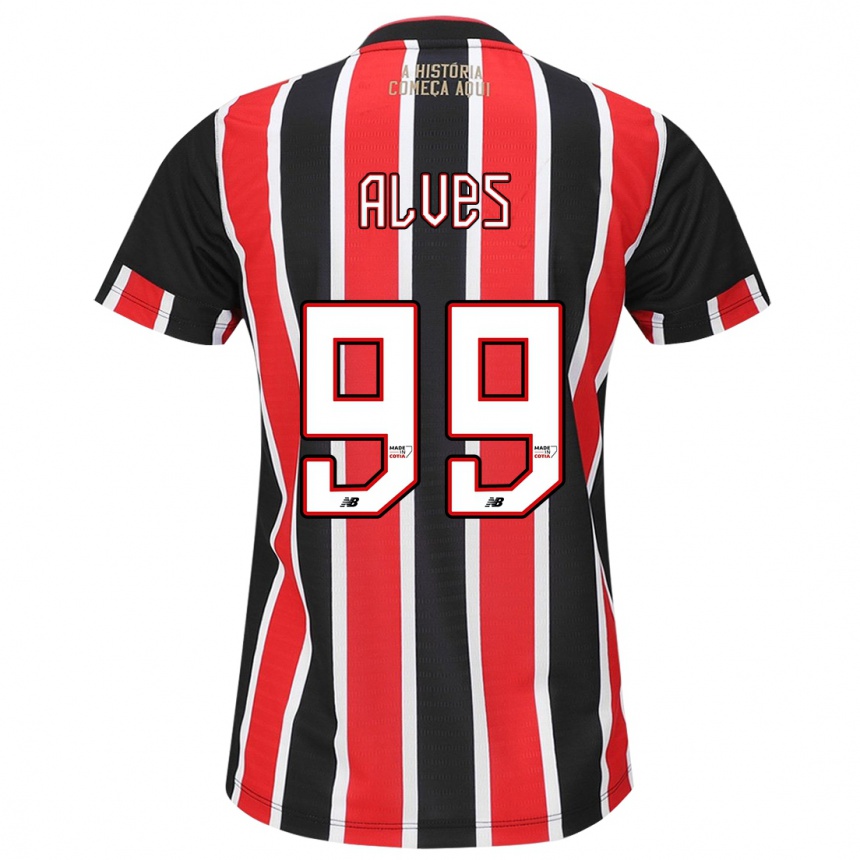 Niño Fútbol Camiseta Letícia Alves #99 Negro Rojo Blanco 2ª Equipación 2024/25 Perú