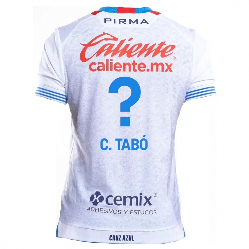 Niño Fútbol Camiseta Christian Tabó #0 Blanco Azul 2ª Equipación 2024/25 Perú