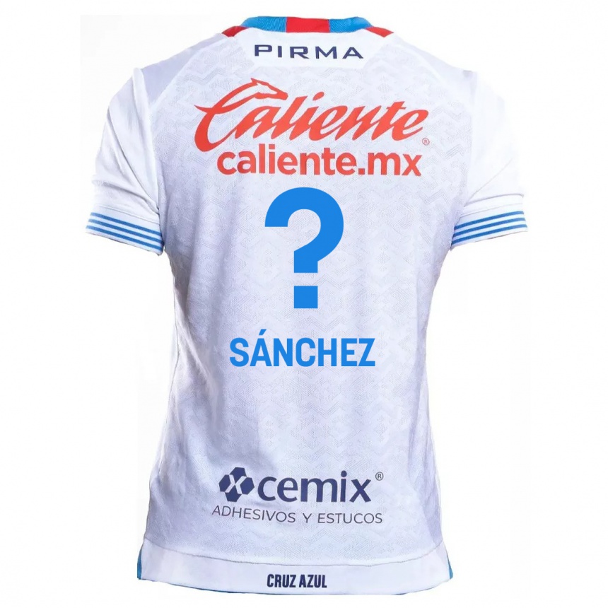 Niño Fútbol Camiseta Jorge Sánchez #0 Blanco Azul 2ª Equipación 2024/25 Perú