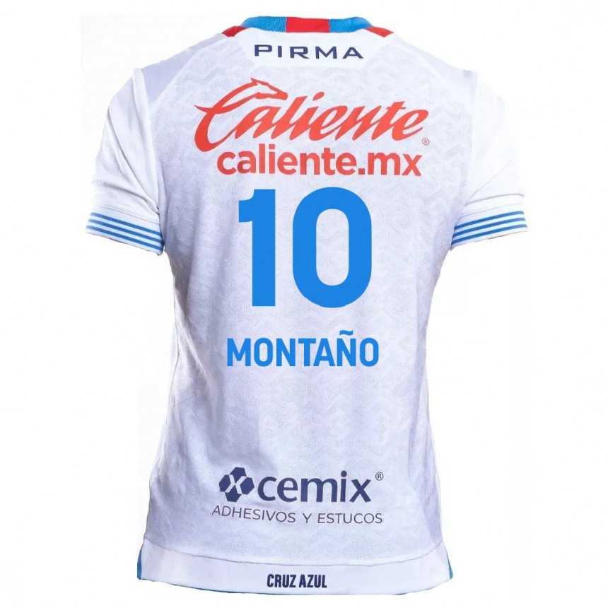 Niño Fútbol Camiseta Andrés Montaño #10 Blanco Azul 2ª Equipación 2024/25 Perú