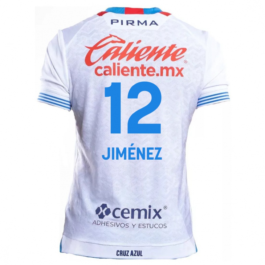 Niño Fútbol Camiseta Luis Jiménez #12 Blanco Azul 2ª Equipación 2024/25 Perú