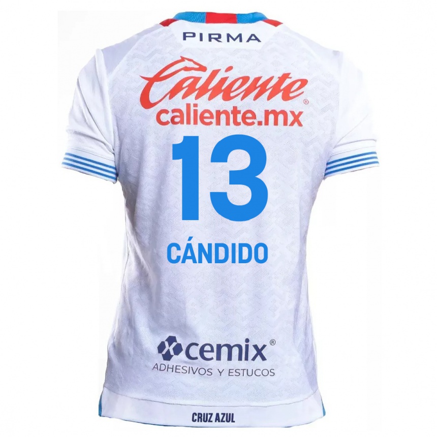 Niño Fútbol Camiseta Camilo Cándido #13 Blanco Azul 2ª Equipación 2024/25 Perú