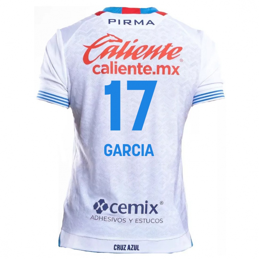 Niño Fútbol Camiseta Amaury Garcia #17 Blanco Azul 2ª Equipación 2024/25 Perú