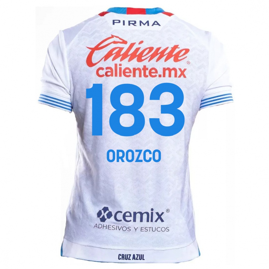 Niño Fútbol Camiseta Fabrizzio Orozco #183 Blanco Azul 2ª Equipación 2024/25 Perú