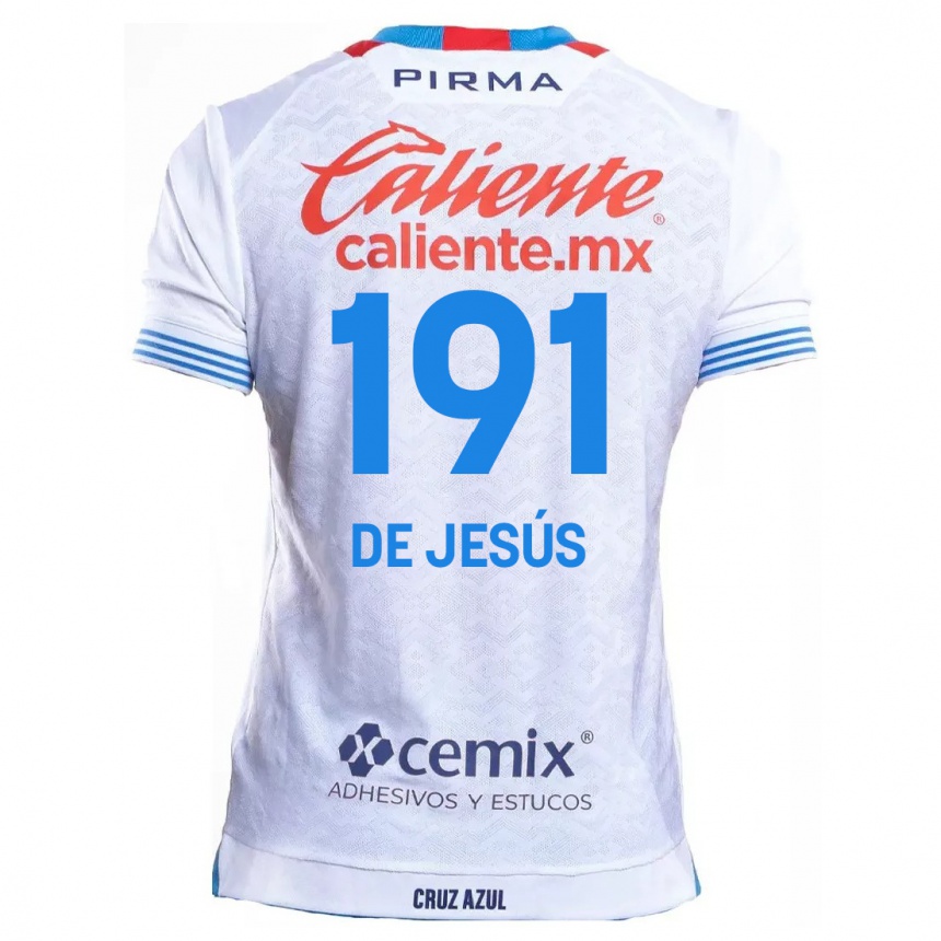 Niño Fútbol Camiseta Luis De Jesús #191 Blanco Azul 2ª Equipación 2024/25 Perú