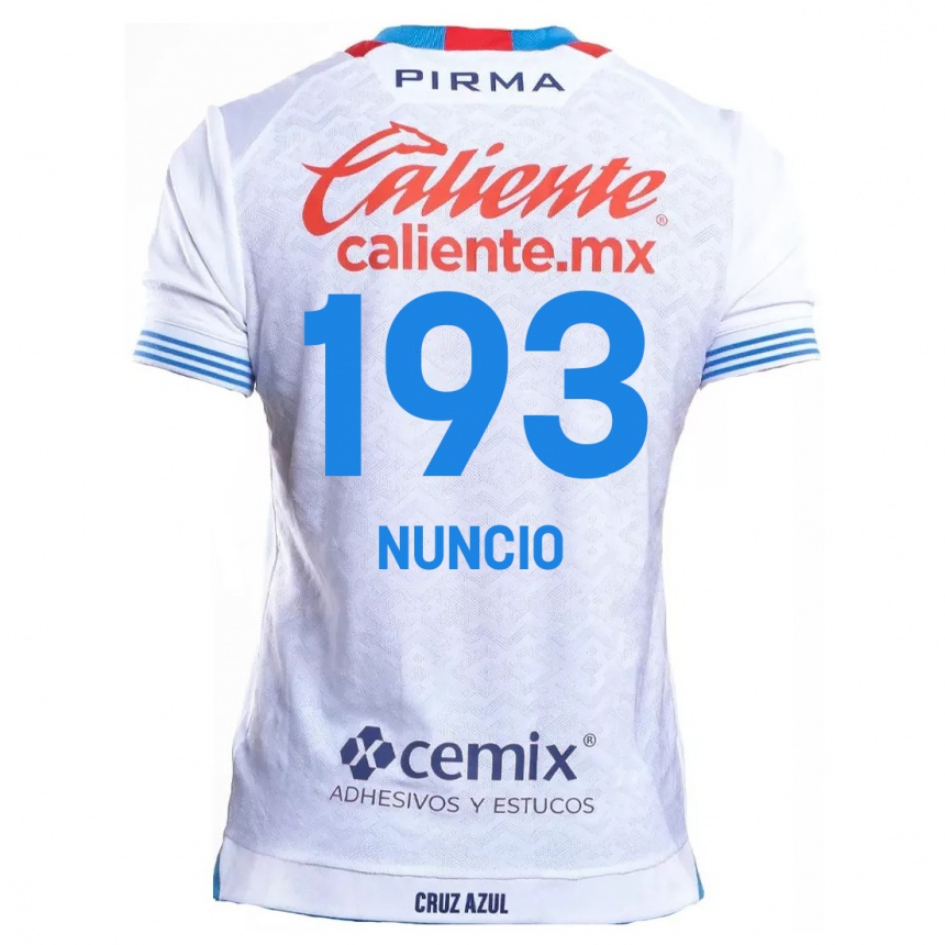 Niño Fútbol Camiseta Jorge Nuncio #193 Blanco Azul 2ª Equipación 2024/25 Perú