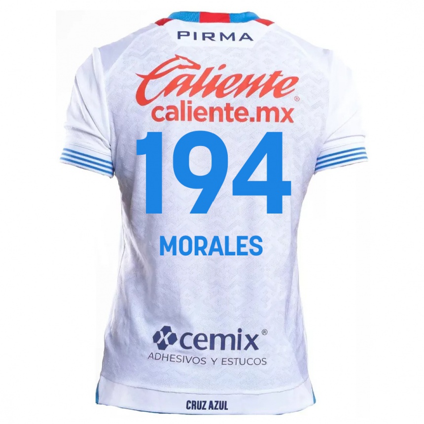 Niño Fútbol Camiseta Amaury Morales #194 Blanco Azul 2ª Equipación 2024/25 Perú