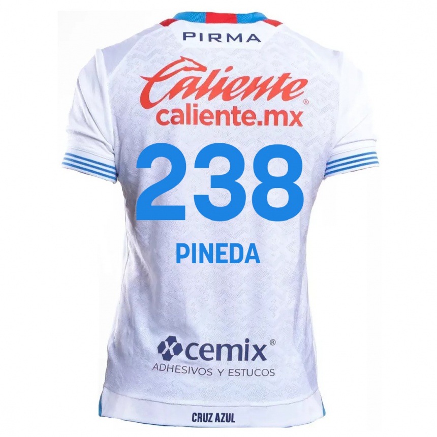 Niño Fútbol Camiseta Zadiel Pineda #238 Blanco Azul 2ª Equipación 2024/25 Perú