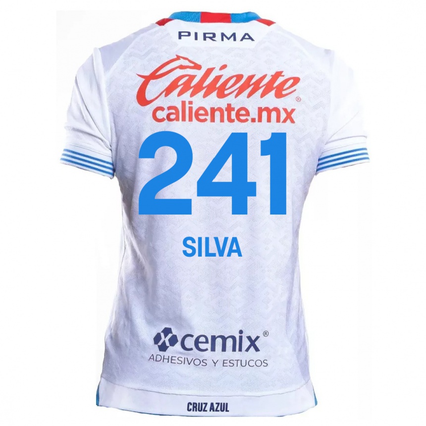 Niño Fútbol Camiseta Iván Silva #241 Blanco Azul 2ª Equipación 2024/25 Perú