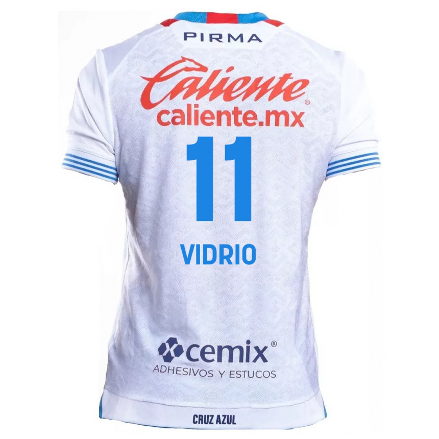 Niño Fútbol Camiseta Nailea Vidrio #11 Blanco Azul 2ª Equipación 2024/25 Perú