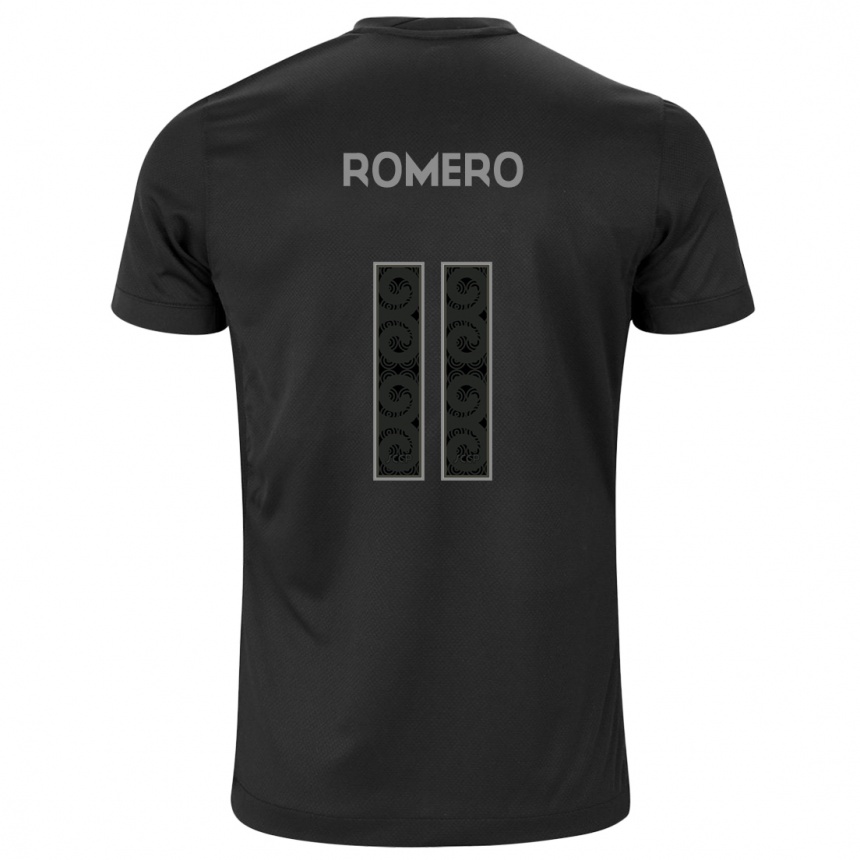 Niño Fútbol Camiseta Angel Romero #11 Negro 2ª Equipación 2024/25 Perú