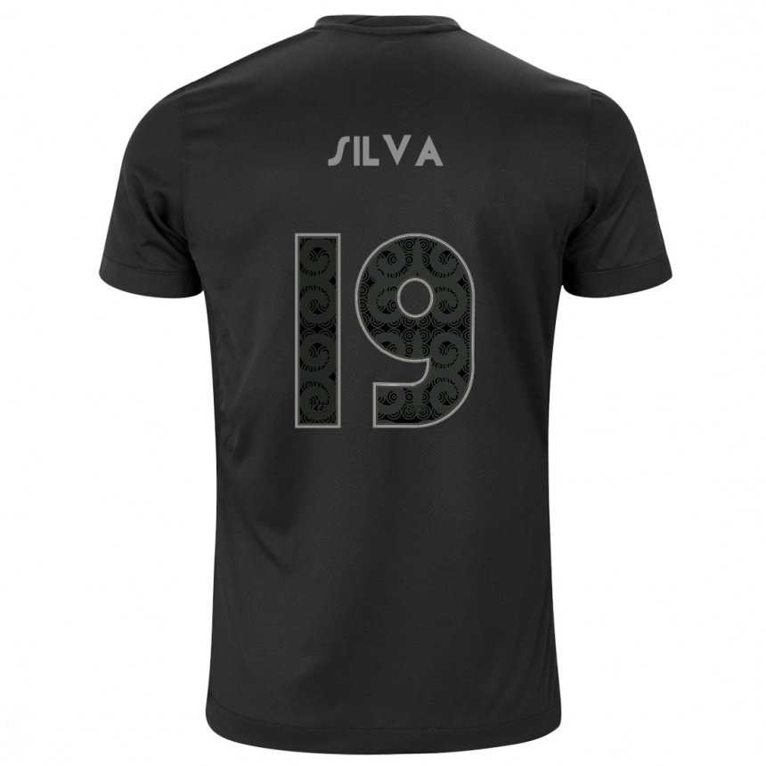 Niño Fútbol Camiseta Gustavo Silva #19 Negro 2ª Equipación 2024/25 Perú