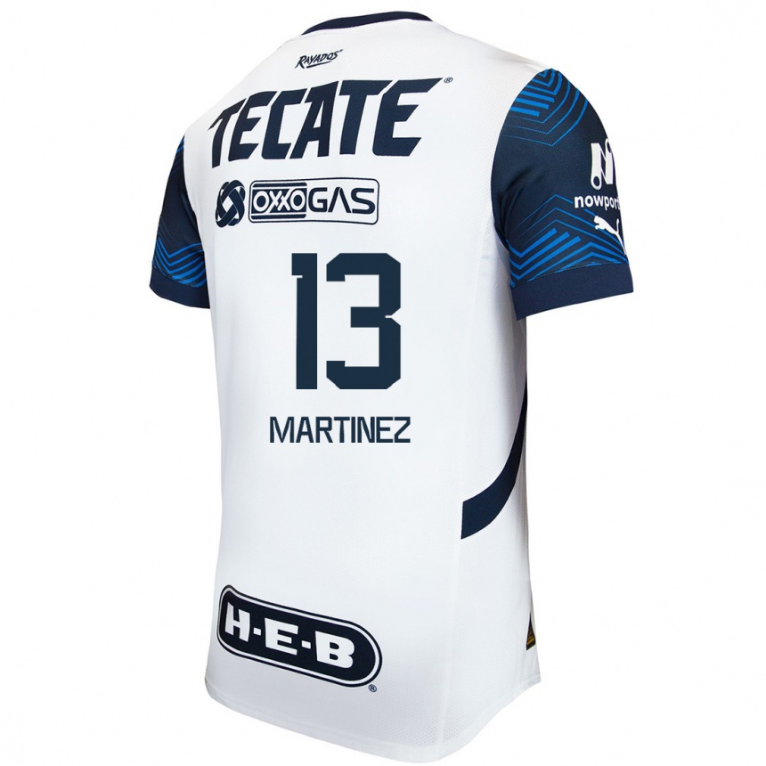 Niño Fútbol Camiseta Jaziel Martínez #13 Blanco Azul 2ª Equipación 2024/25 Perú