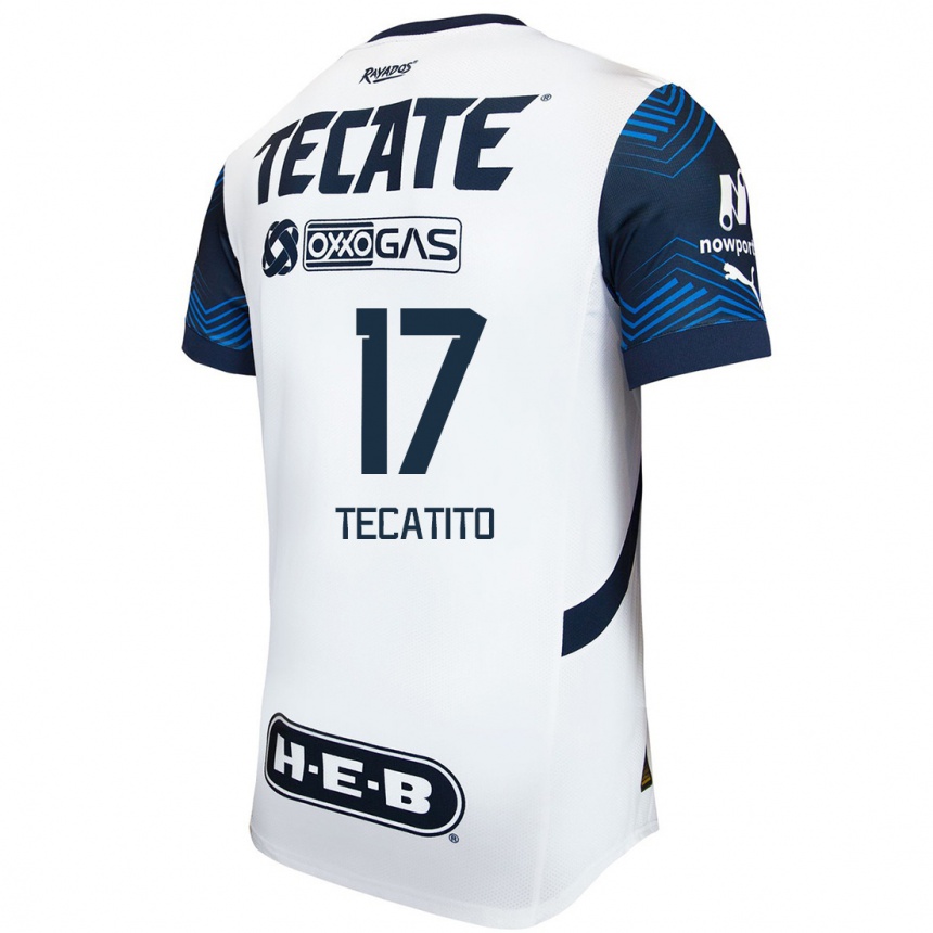 Niño Fútbol Camiseta Tecatito #17 Blanco Azul 2ª Equipación 2024/25 Perú