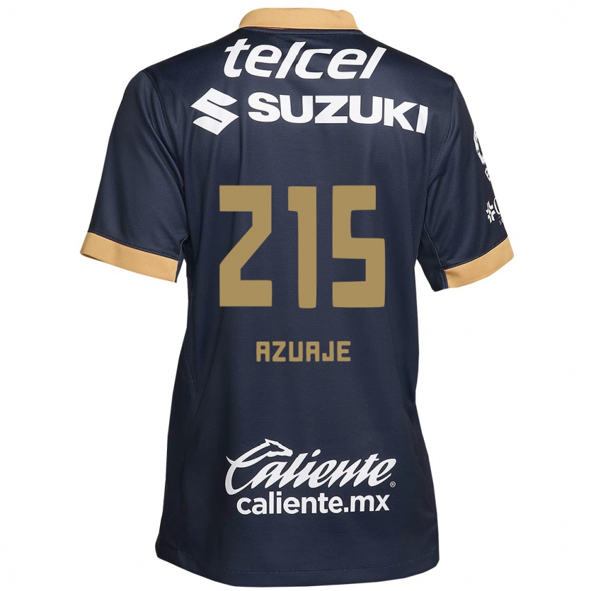 Niño Fútbol Camiseta Ángel Azuaje #215 Obsidiana Dorada Blanca 2ª Equipación 2024/25 Perú