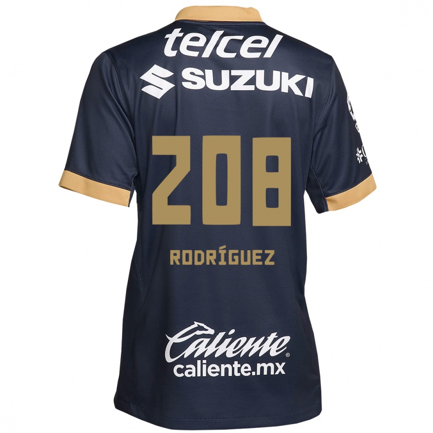 Niño Fútbol Camiseta Gael Rodríguez #208 Obsidiana Dorada Blanca 2ª Equipación 2024/25 Perú