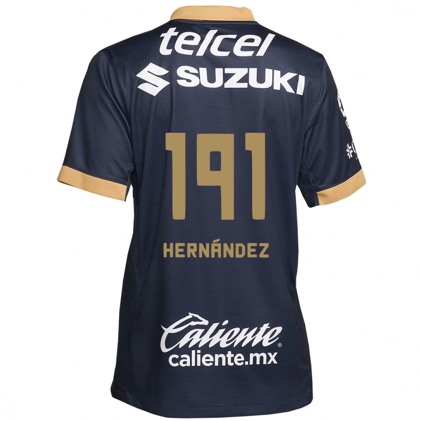 Niño Fútbol Camiseta Marco Hernández #191 Obsidiana Dorada Blanca 2ª Equipación 2024/25 Perú