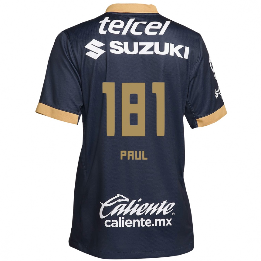 Niño Fútbol Camiseta Miguel Paul #181 Obsidiana Dorada Blanca 2ª Equipación 2024/25 Perú