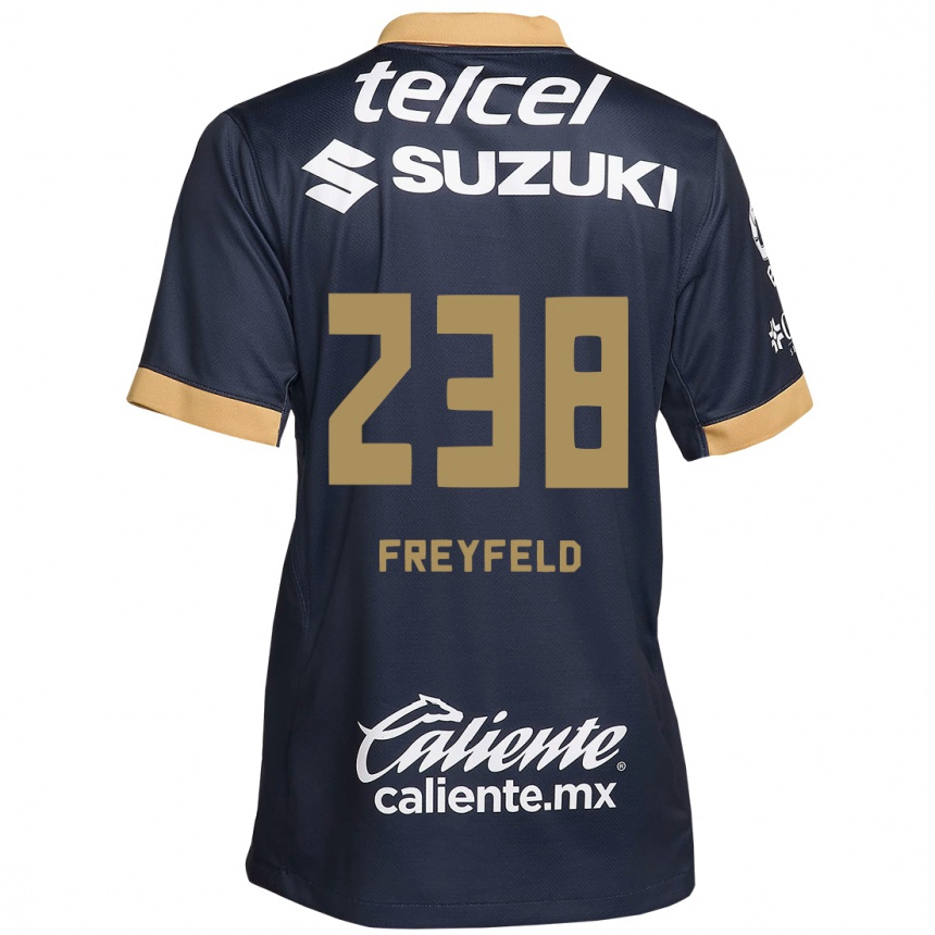 Niño Fútbol Camiseta Julián Freyfeld #238 Obsidiana Dorada Blanca 2ª Equipación 2024/25 Perú