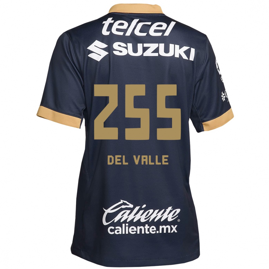 Niño Fútbol Camiseta Yonathan Del Valle #255 Obsidiana Dorada Blanca 2ª Equipación 2024/25 Perú