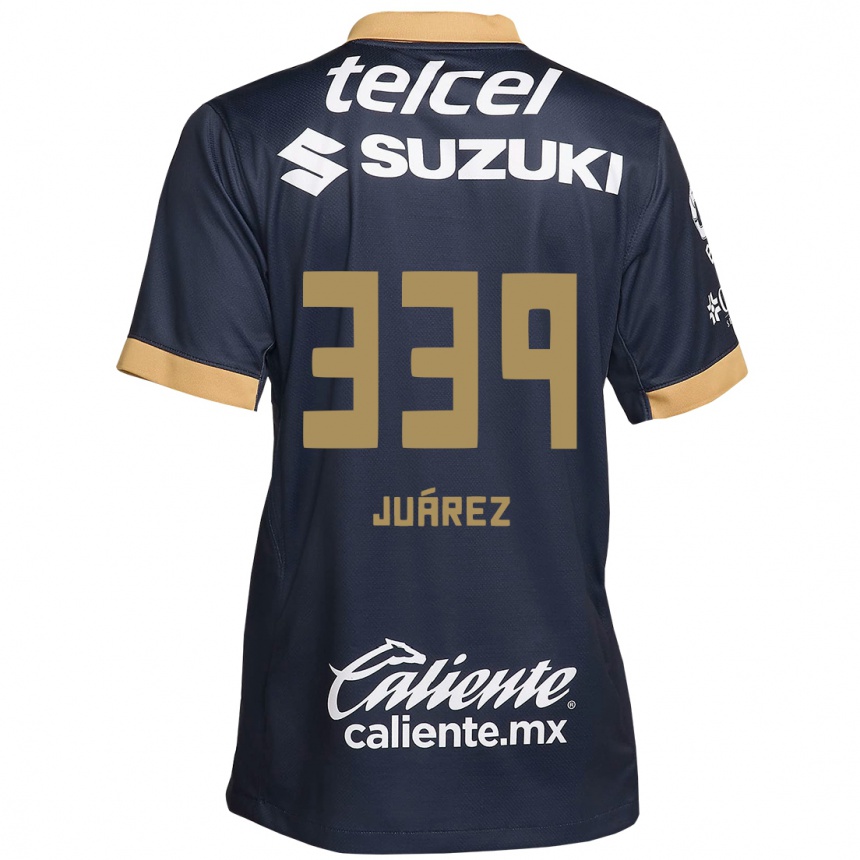 Niño Fútbol Camiseta Jonathan Juárez #339 Obsidiana Dorada Blanca 2ª Equipación 2024/25 Perú