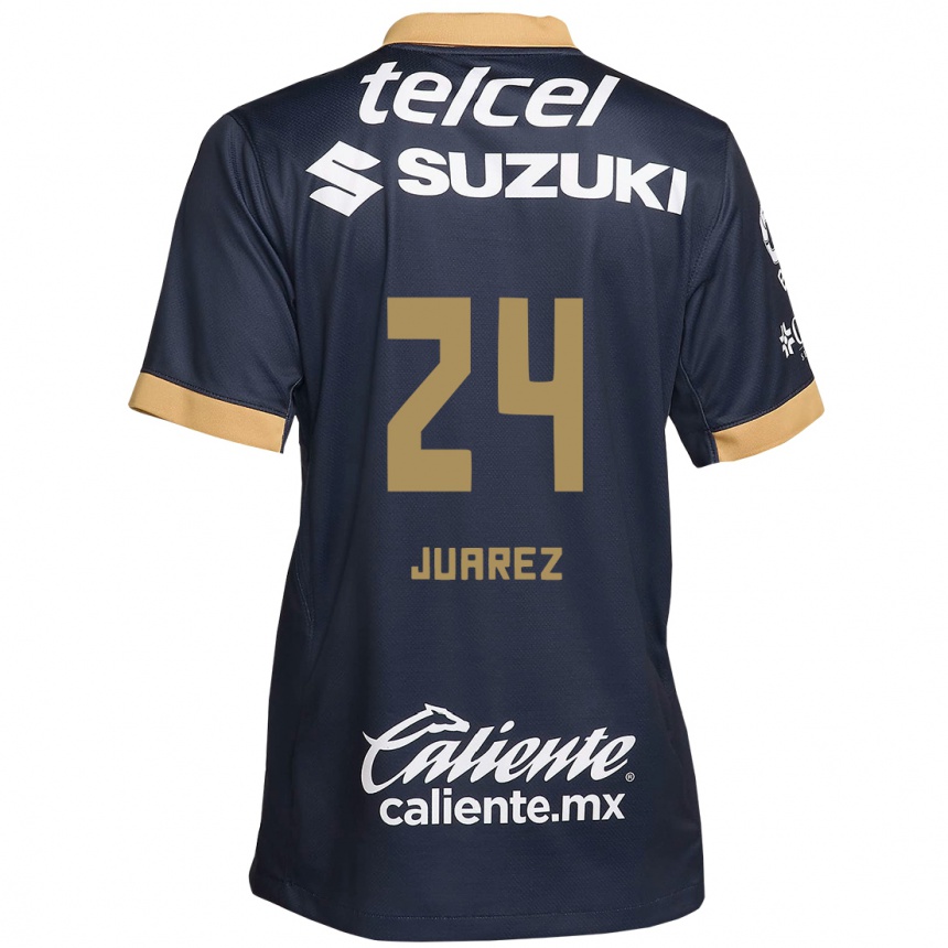 Niño Fútbol Camiseta Gabriela Juarez #24 Obsidiana Dorada Blanca 2ª Equipación 2024/25 Perú