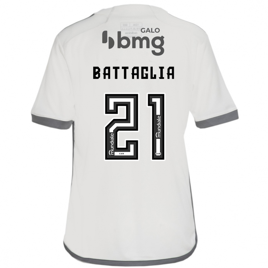 Niño Fútbol Camiseta Rodrigo Battaglia #21 Blanquecino 2ª Equipación 2024/25 Perú