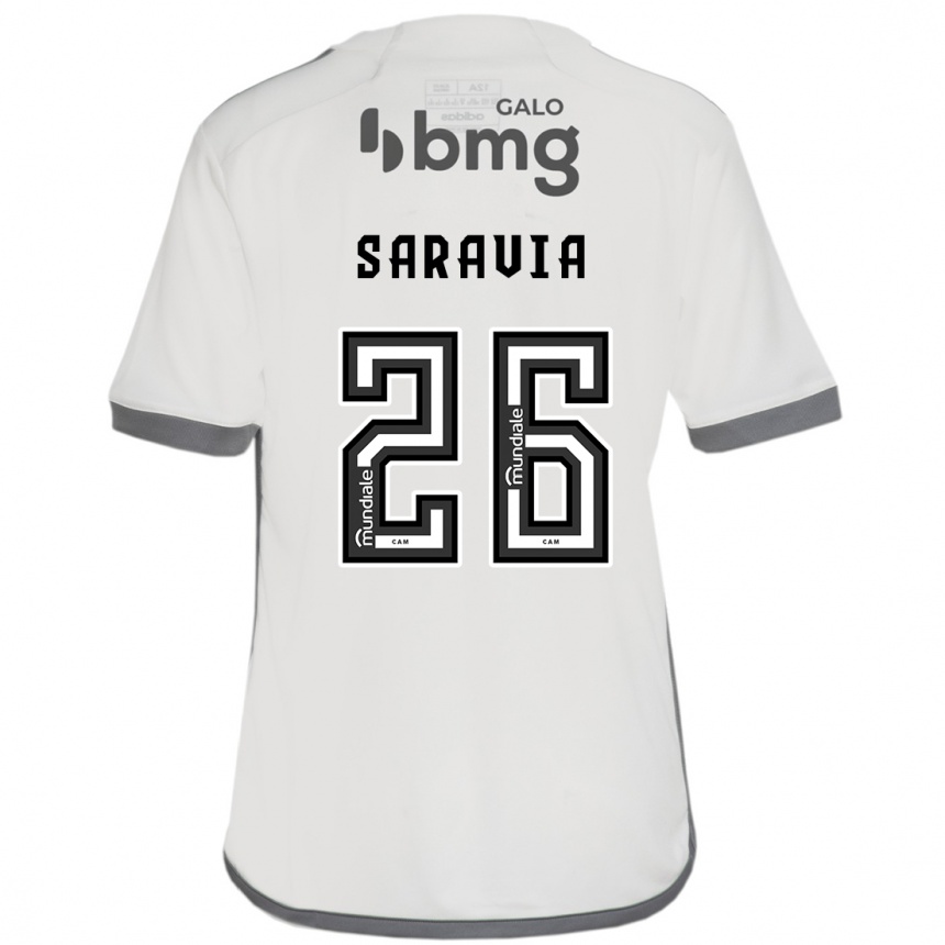 Niño Fútbol Camiseta Renzo Saravia #26 Blanquecino 2ª Equipación 2024/25 Perú