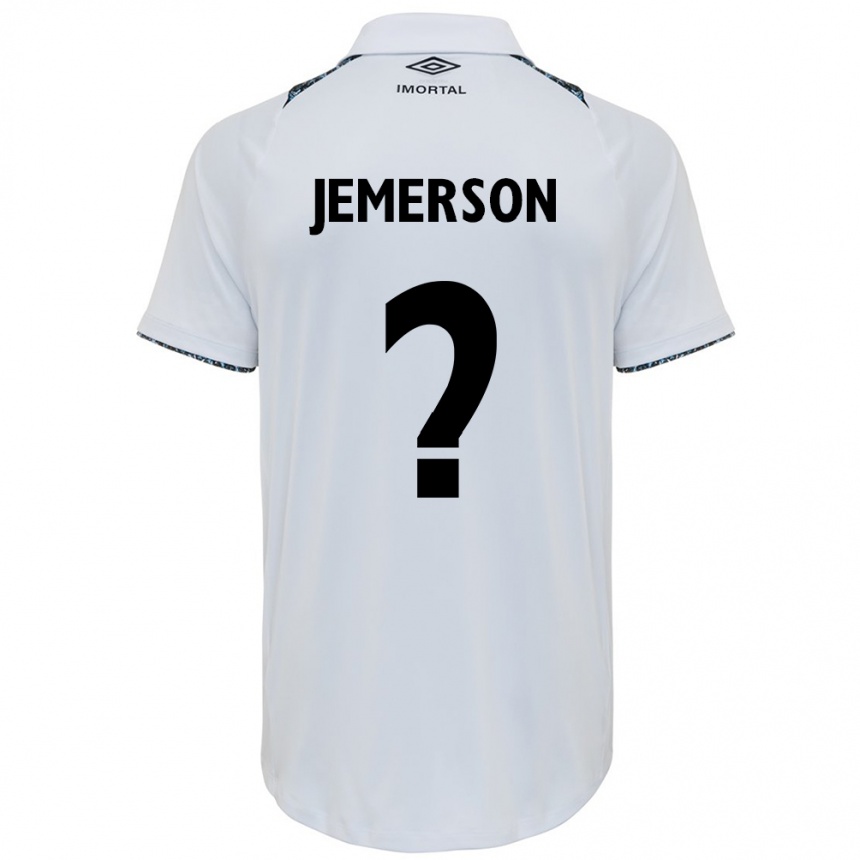 Niño Fútbol Camiseta Jemerson #0 Blanco Azul 2ª Equipación 2024/25 Perú