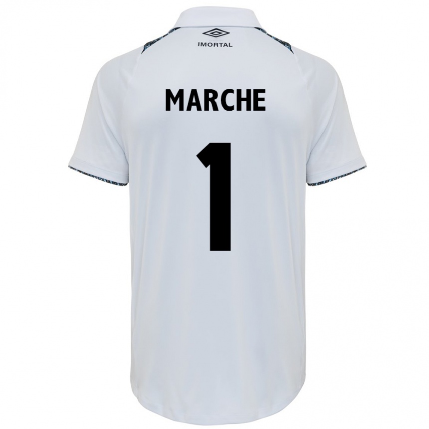 Niño Fútbol Camiseta Agustín Marchesín #1 Blanco Azul 2ª Equipación 2024/25 Perú