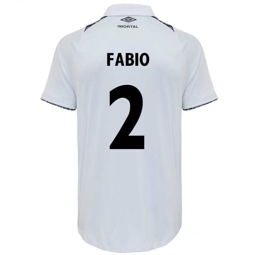 Niño Fútbol Camiseta Fábio #2 Blanco Azul 2ª Equipación 2024/25 Perú