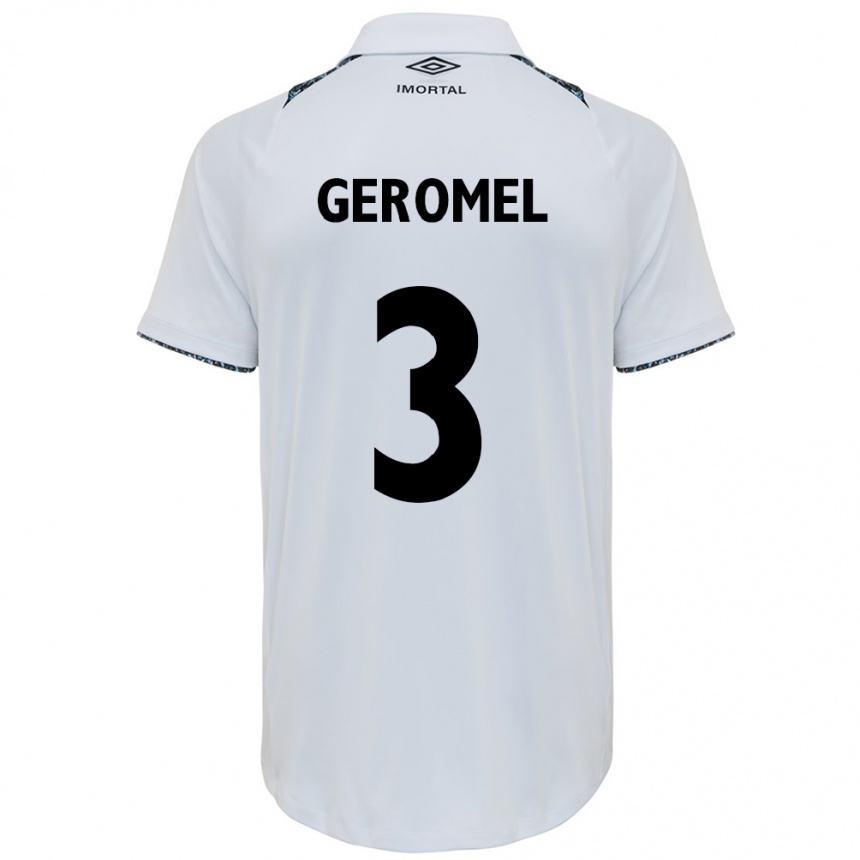 Niño Fútbol Camiseta Pedro Geromel #3 Blanco Azul 2ª Equipación 2024/25 Perú