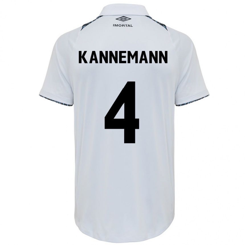 Niño Fútbol Camiseta Walter Kannemann #4 Blanco Azul 2ª Equipación 2024/25 Perú