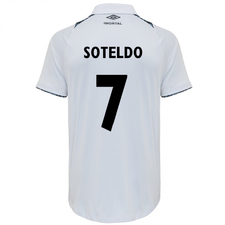 Niño Fútbol Camiseta Yeferson Soteldo #7 Blanco Azul 2ª Equipación 2024/25 Perú