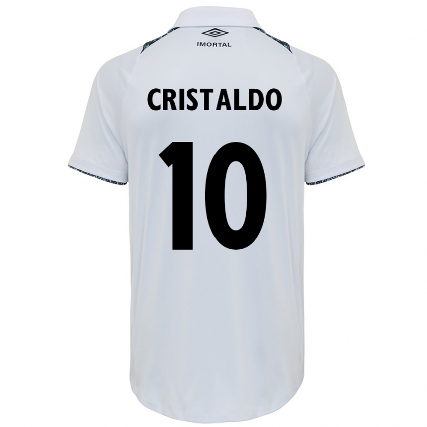 Niño Fútbol Camiseta Franco Cristaldo #10 Blanco Azul 2ª Equipación 2024/25 Perú