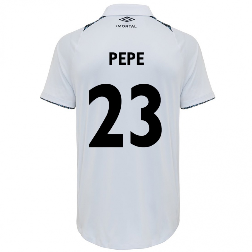 Niño Fútbol Camiseta Pepê #23 Blanco Azul 2ª Equipación 2024/25 Perú