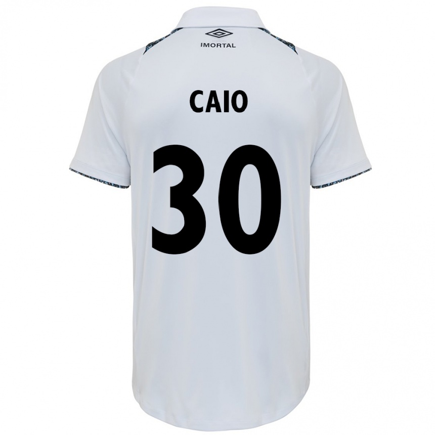 Niño Fútbol Camiseta Rodrigo Caio #30 Blanco Azul 2ª Equipación 2024/25 Perú