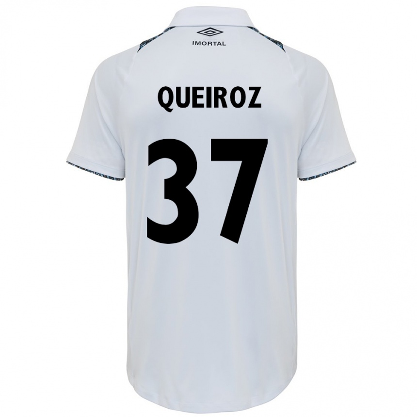 Niño Fútbol Camiseta Du Queiroz #37 Blanco Azul 2ª Equipación 2024/25 Perú