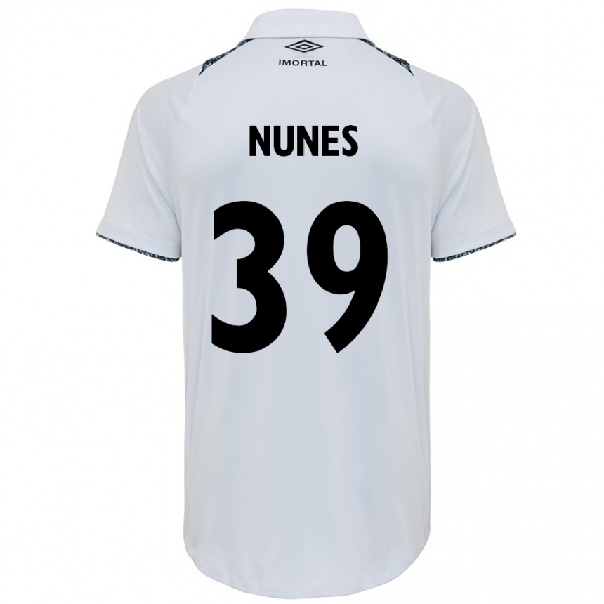 Niño Fútbol Camiseta Gustavo Gomes #39 Blanco Azul 2ª Equipación 2024/25 Perú